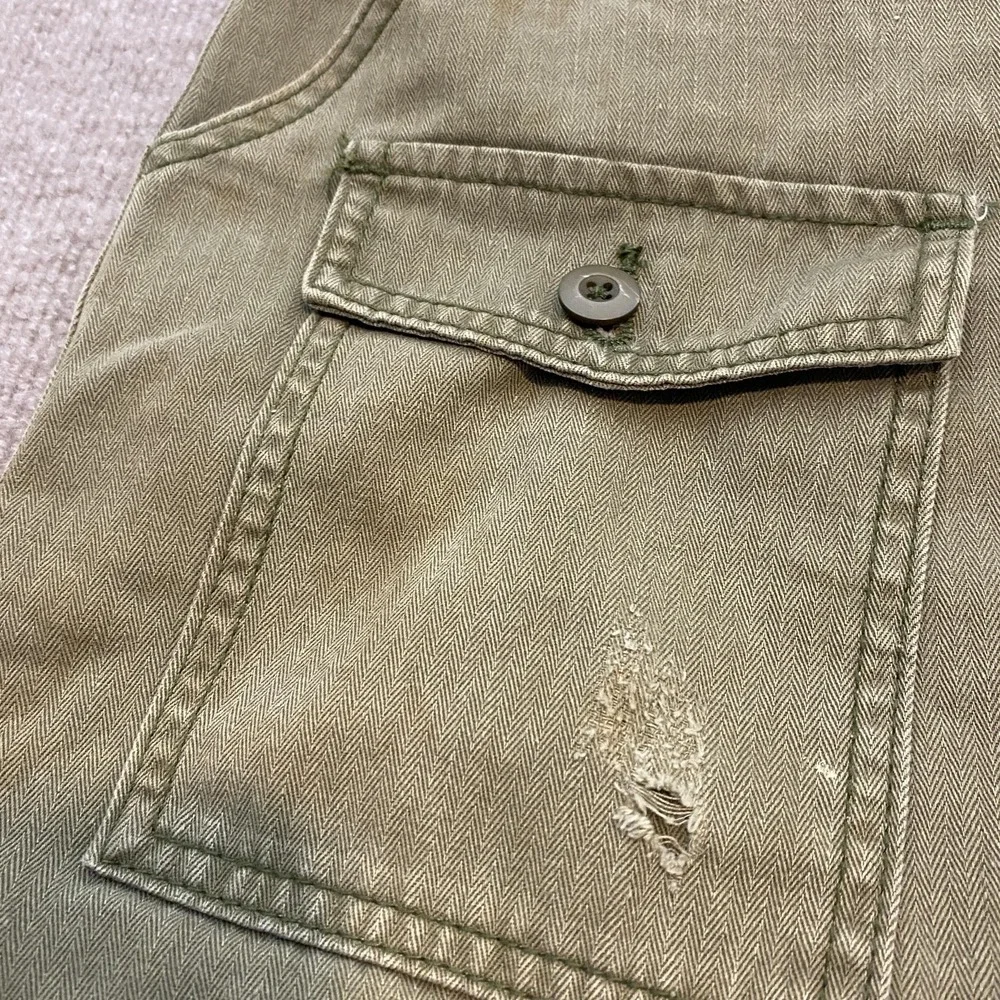 Lifted‎ Research Group Pants Mens 36x30 Green Cargo Ankle Zip Herringbone Grunge